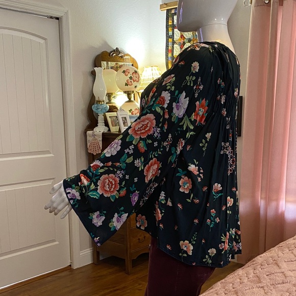 Johnny Was Multicolor Floral Blouse with Tassels - Picture 5 of 5